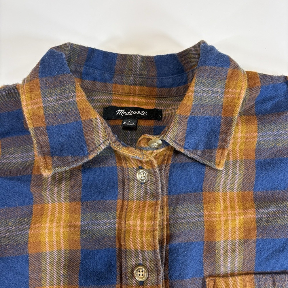 Madewell Soft Flannel Cropped Fit Westward Shirt Ardan Plaid Sz S Cabincore 90's